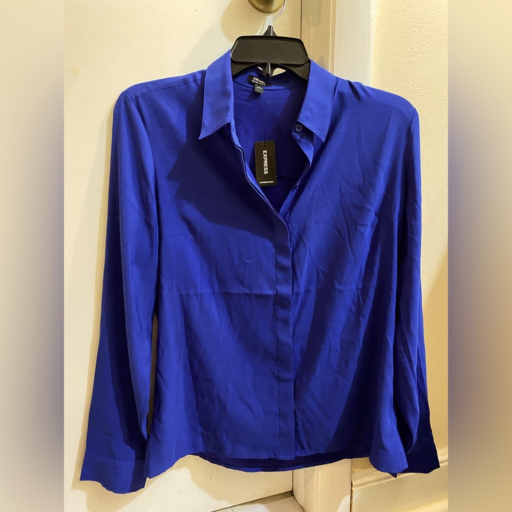 NWT Express Blue Collared Shirt